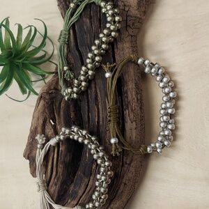 B057 Boho Adjustable Macrame Beaded Bracelet